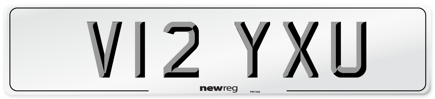 V12 YXU Number Plate from New Reg